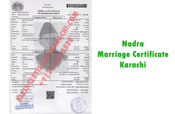 Get Nadra Marriage Registration Certificate from Karachi