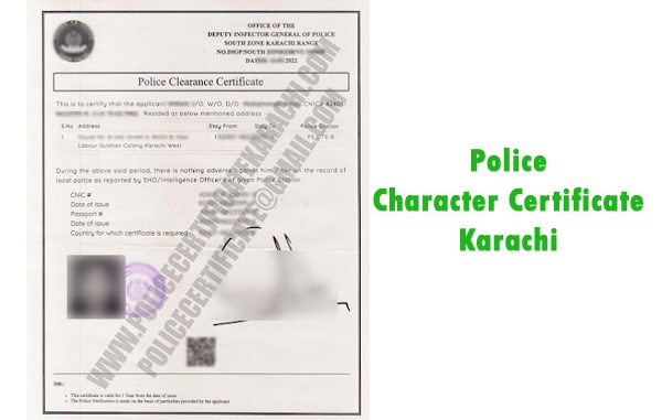 Get Police Character Certificate Karachi | QR Code Verification